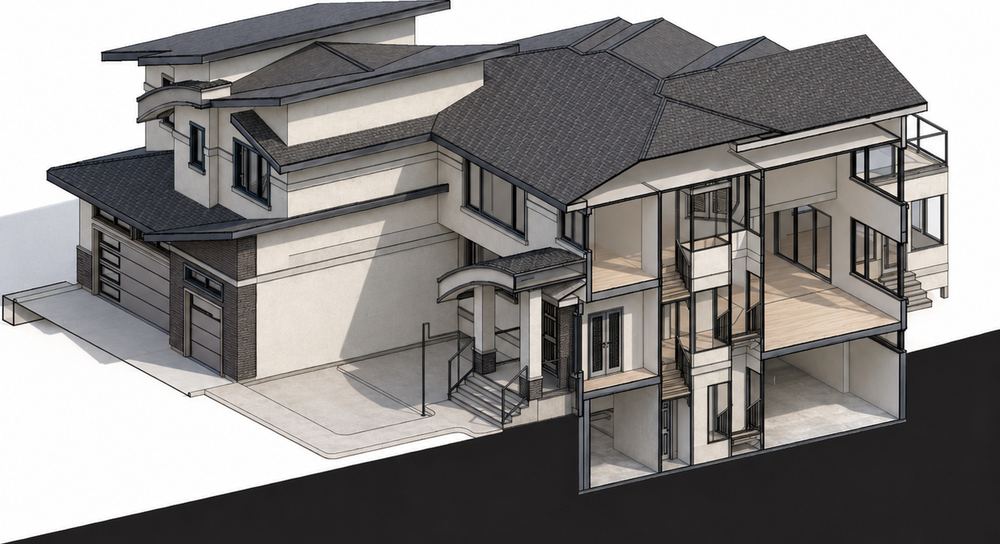 Edmonton Villa — Sectional cut-away through the house