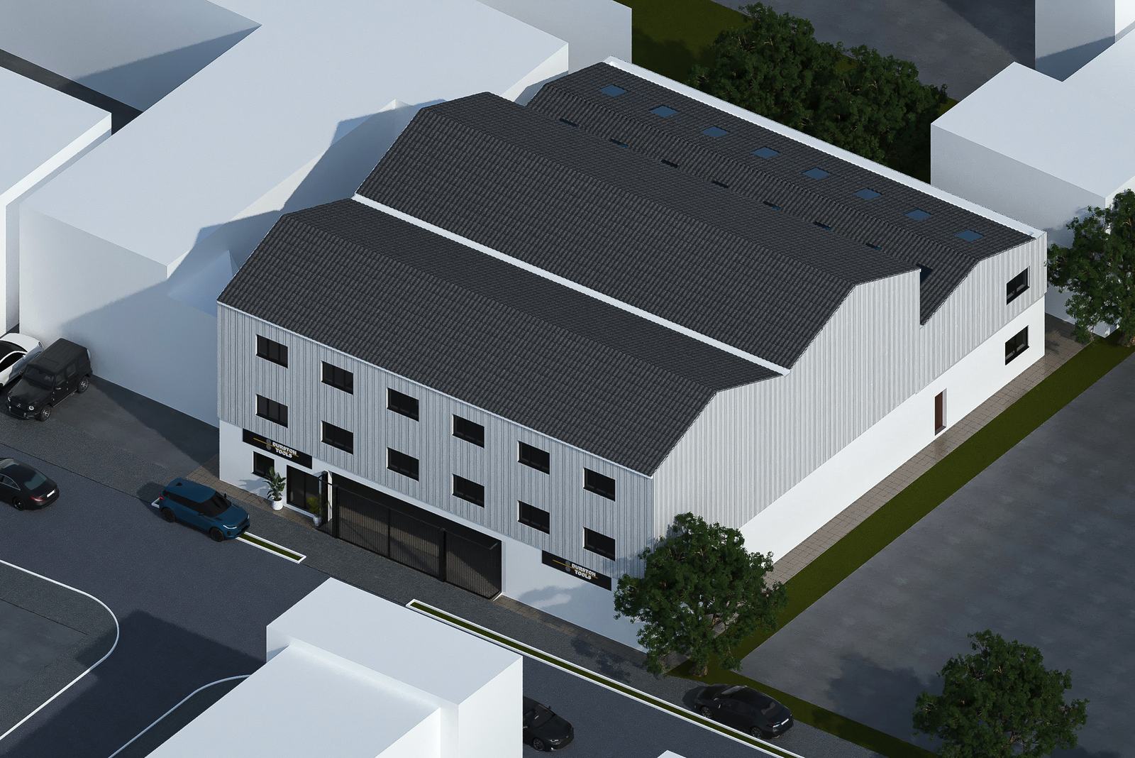 Aerial visualisation of an approved commercial extension