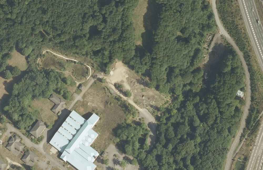 Aerial photograph of a 24.5-acre community campus under redevelopment