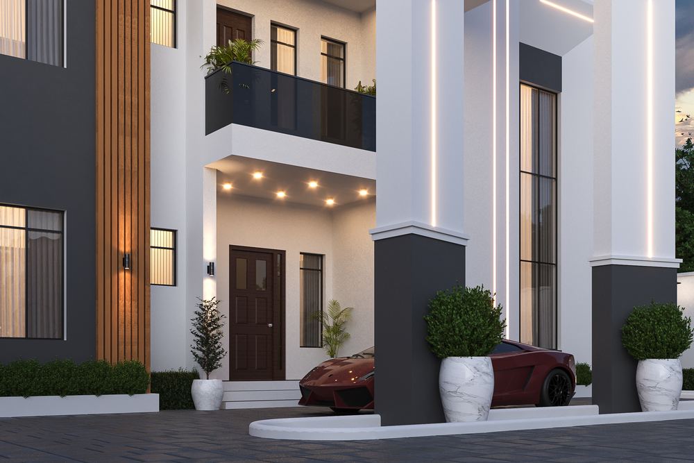 6-Bedroom Villa & BQ — Option C — the entrance at close range